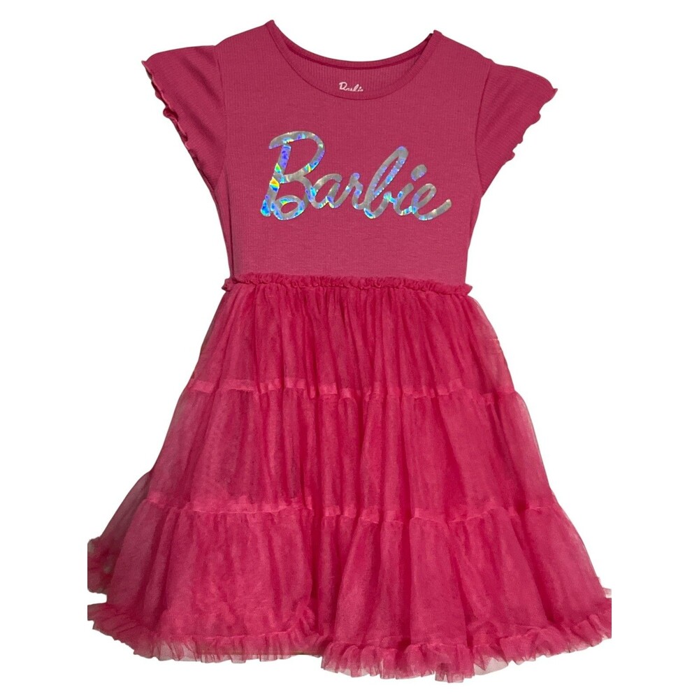 Barbie Girl Ribbed Bodice Tutu Tulle Dress size S (6/6X) Ruffled ballet farycore